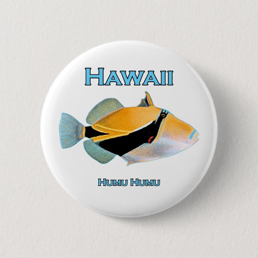Hawaii Humu Humu Fish Ronde Button 5,7 Cm (Voorkant)