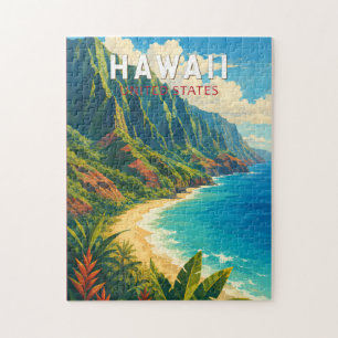 Hawaii Illustratie Reis Kunst Vintage Legpuzzel