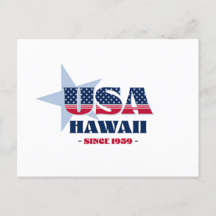 Hawaii in rood, wit en blauw Briefkaart