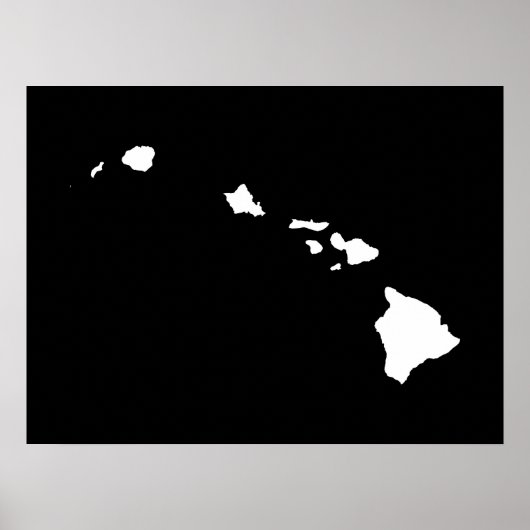 Hawaii in wit en zwart poster (Voorkant)