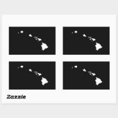 Hawaii in wit en zwart rechthoekige sticker (Vel)