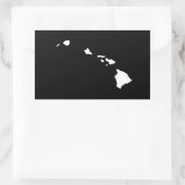 Hawaii in wit en zwart rechthoekige sticker (Tas)
