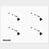 Hawaii in zwart-wit rechthoekige sticker (Vel)