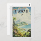 Hawaii Island Retro Travel Briefkaart (Voorkant / Achterkant)