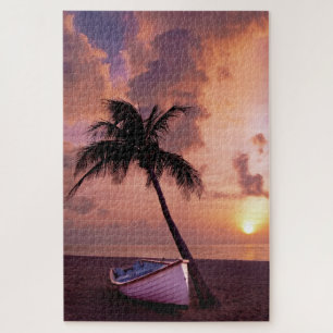 Hawaii Island Travel Beach Sunset Palm Tree Boat Legpuzzel