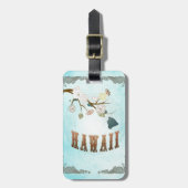 Hawaii-kaart met mooie vogels bagagelabel (Voorkant verticaal)