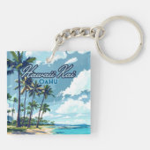 Hawaii Kai Honolulu Oahu Hawaii Retro Sleutelhanger (Achterkant)
