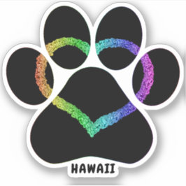 Hawaii Kat Love Rainbow Sticker
