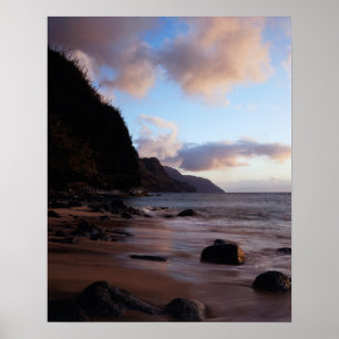 Hawaii, Kauai, een uitzicht op de Na Pali-kust van Poster