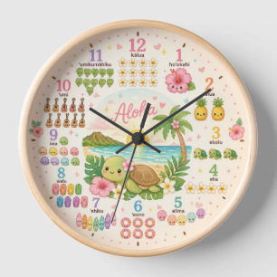 Hawaii Kawaii Honu horloge tropical mignon