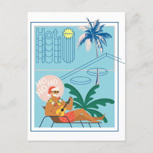 Hawaii Kerstmis Santa Travel Tropisch strand Feestdagenkaart