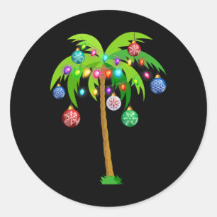 Hawaii kerstpalm - Tropische broodkokosnoot L Ronde Sticker