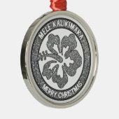 Hawaii Kerstzilverglitter hibiscus ornament (Rechts)