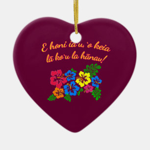 HAWAII Kiss me Het is mijn verjaardag in Hawaiian Keramisch Ornament