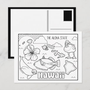 Hawaii kleur me collage briefkaart