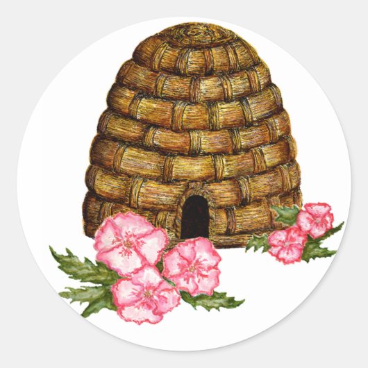 Hawaii-korf Ronde Sticker (Voorkant)