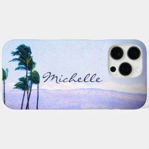 Hawaii Kustpalmbomen Paarse Bergen Naam iPhone 16 Pro Max Hoesje