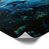 Hawaii la nuit - Dauphins nage" Poster (Coin)