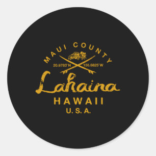 Hawaii Lahaina Maui Surfen Ronde Sticker