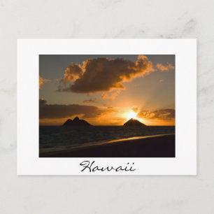 Hawaii Lanikai sunrise texte blanc carte postale