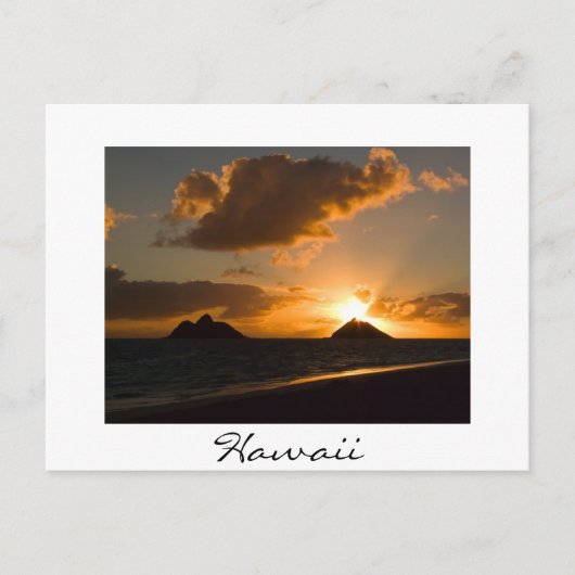 Hawaii Lanikai sunrise texte blanc carte postale (Devant)