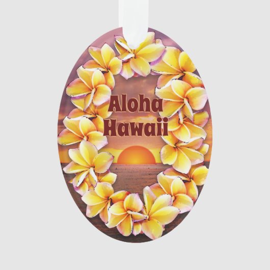 Hawai'i Lei met Aloha Acryl Ornament (voorkant)
