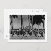 Hawaii - Lijn van Hula Girls Dancing Briefkaart (Voorkant / Achterkant)