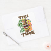 Hawaii Luau Tiki Time Vierkante Sticker (Envelop)