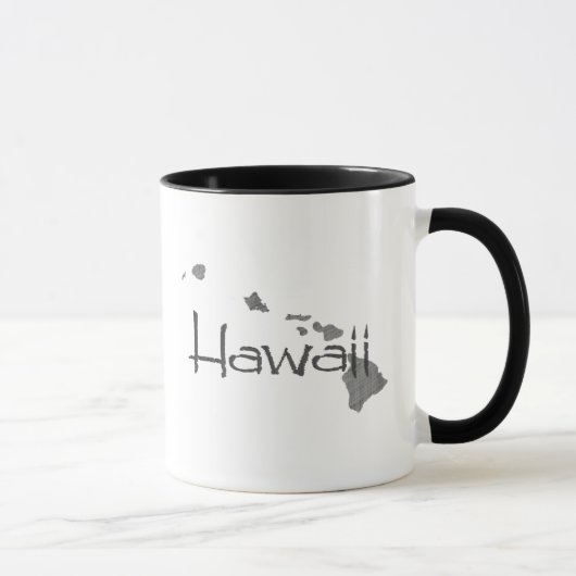 Hawaii Map:  grijs krijt Mok (Rechts)