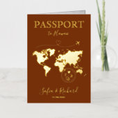 Hawaii Mariage Destination Gold Carte du monde Pas (Recto)