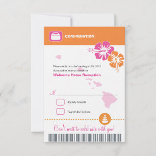 Hawaii Mariage Réponse Confirmation Carte d'embarq