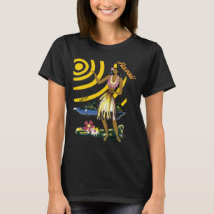 Hawaii Meisje Hula Retro Reis T-Shirt