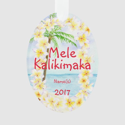 Hawaii Mele Kalikimaka kerstornament Ornament (voorkant)
