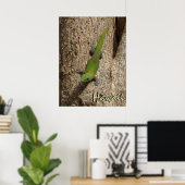 Hawaii mignon gecko extérieur affiche tropicale (Bureau à domicile)