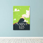Hawaii Mount Loa Volcano Travel Poster Canvas Afdruk (Insitu (Houten vloer))