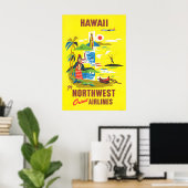 Hawaii - Northwest Orient Reisposter Prints (Thuiskantoor)