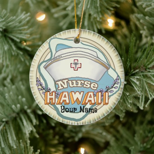 Hawaii Nurse Keramisch Ornament (Boom)