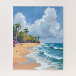 Hawaii Oceaan Oever Aquarel Schilderij Legpuzzel