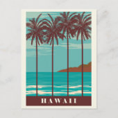  Hawaii Ocean Beach Palm Tree Briefkaart (Voorkant)