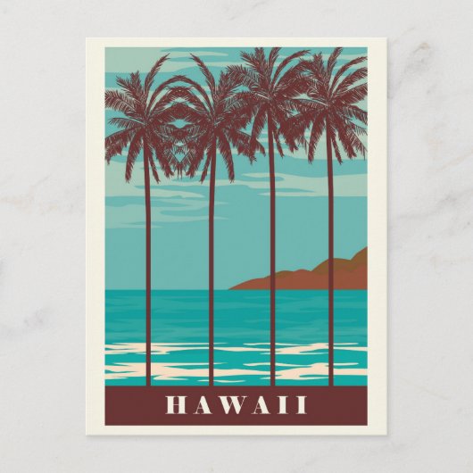  Hawaii Ocean Beach Palm Tree Briefkaart (Voorkant)