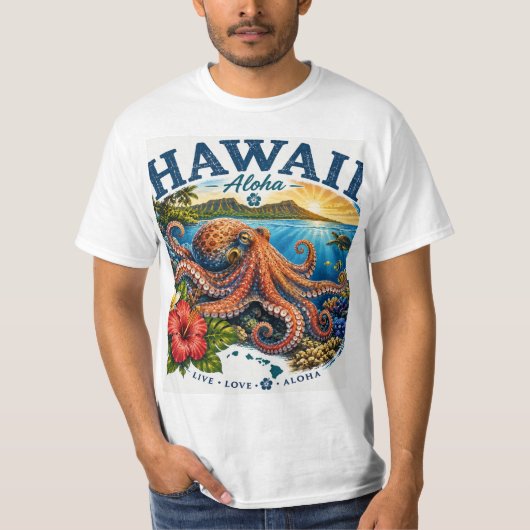 Hawaii Octopus T-shirt (Voorkant)