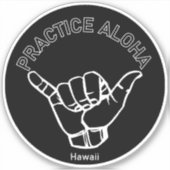 Hawaii Oefen Aloha Shaka (Hang loose) Sticker (Voorkant)