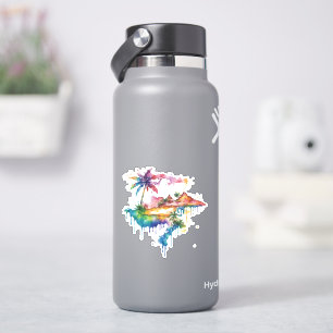 Hawaii ontwerp met kleurrijke splatters sticker