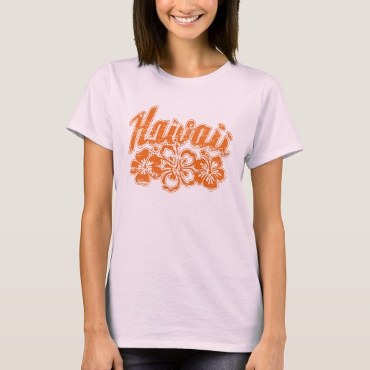 Hawaii Oranje Hibiscus - T-shirt (Voorkant)