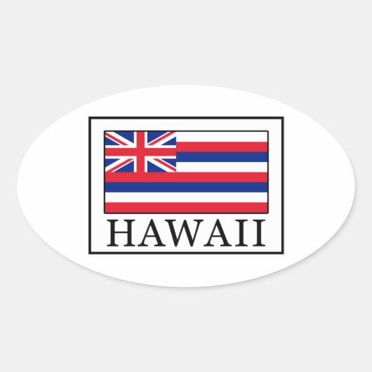 Hawaii Ovale Sticker (Voorkant)