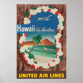 Hawaii Painting Hawaiian Art Print United Travel P