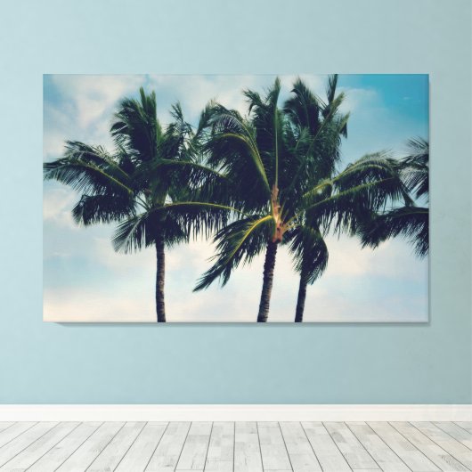 Hawaii Palm Trees Canvas Afdruk (Insitu (Houten vloer))
