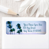 Hawaii palmbomen berg fotografie adres etiket (Insitu)