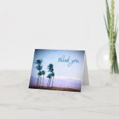 Hawaii palmbomen en paarse bergen dank u uw kaart (Voorkant)