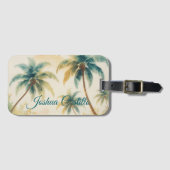 Hawaii Palmen Calligrafie Eenvoudig Professioneel  Bagagelabel (Voorkant (horizontaal))